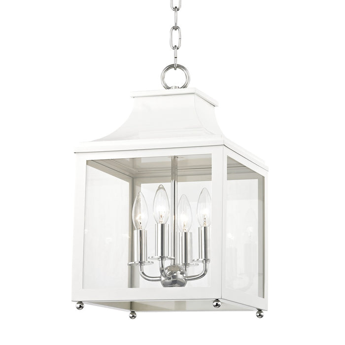 Mitzi H259704S-PN/WH Four Light Lantern, Polished Nickel/White