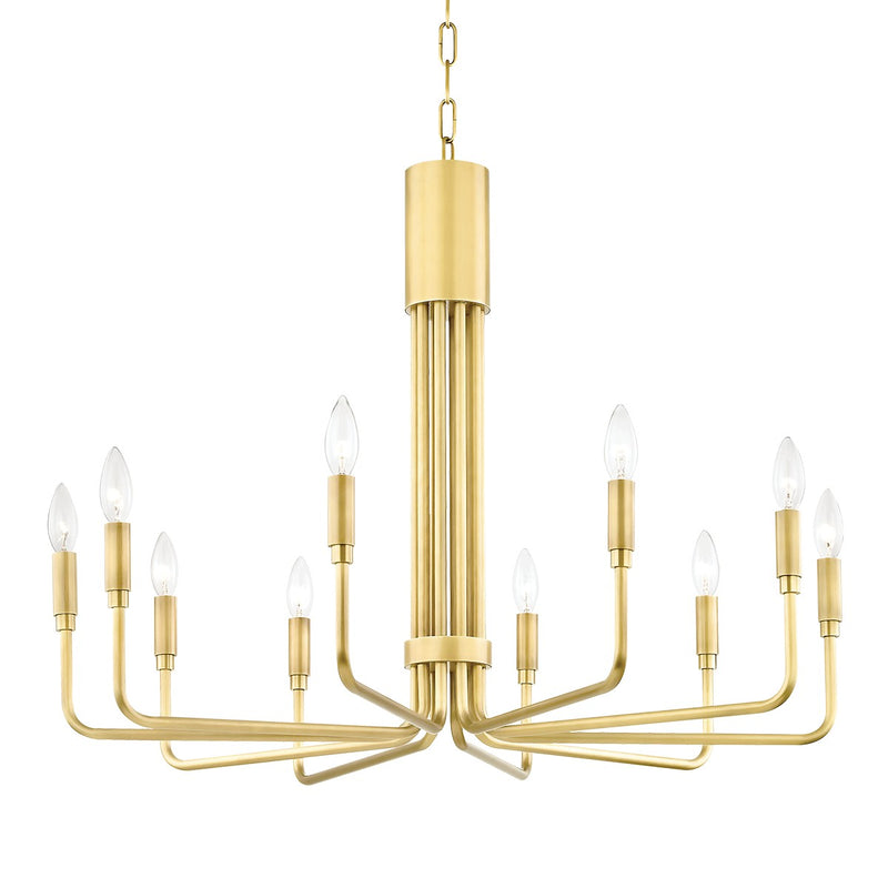 Mitzi H261810-AGB Ten Light Chandelier, Aged Brass
