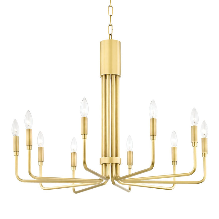 Mitzi H261810-AGB Ten Light Chandelier, Aged Brass