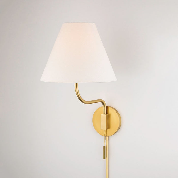 Mitzi HL240101-AGB One Light Wall Sconce, Aged Brass
