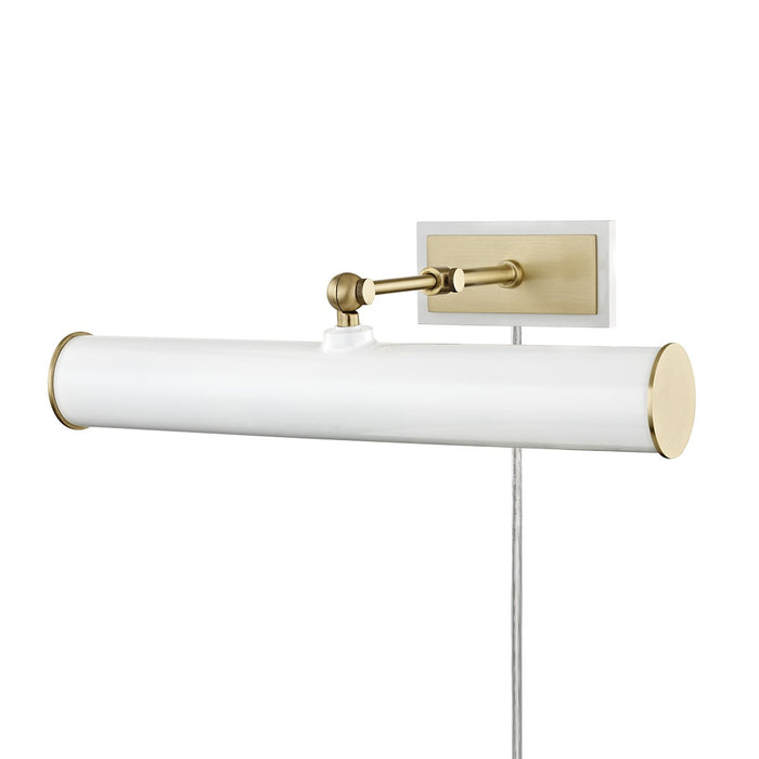 Mitzi HL263202-AGB/WH Two Light Picture Light, Aged Brass/Soft Off White