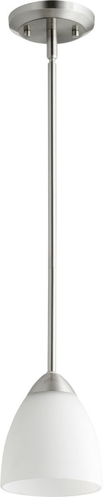 Quorum 3069-65 One Light Pendant, Satin Nickel