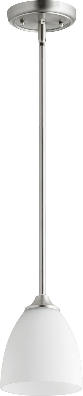 Quorum 3127-65 One Light Pendant, Satin Nickel