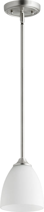 Quorum 3127-65 One Light Pendant, Satin Nickel