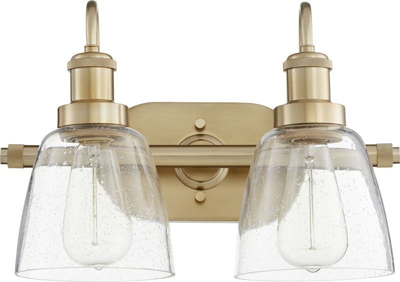 Quorum 508-2-80 Two Light Vanity, Aged Brass