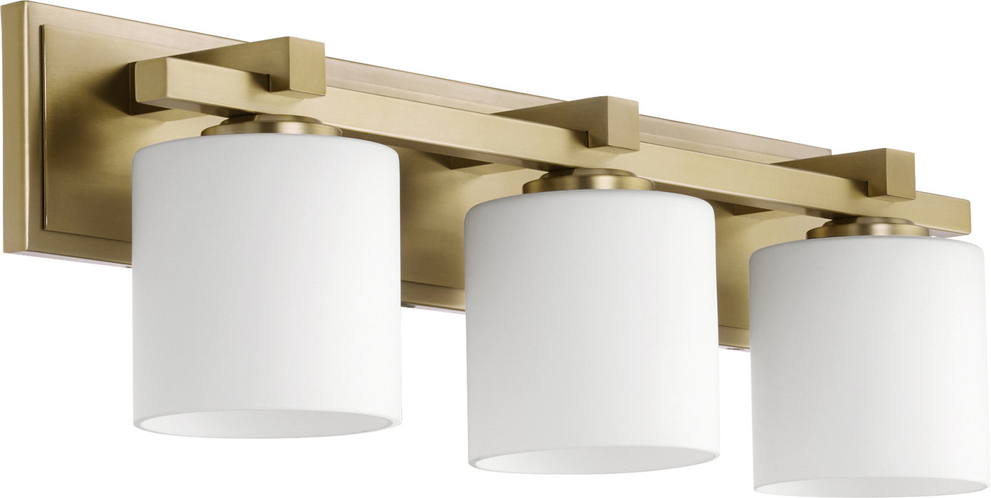 Quorum 5369-3-80 Three Light Vanity, Aged Brass