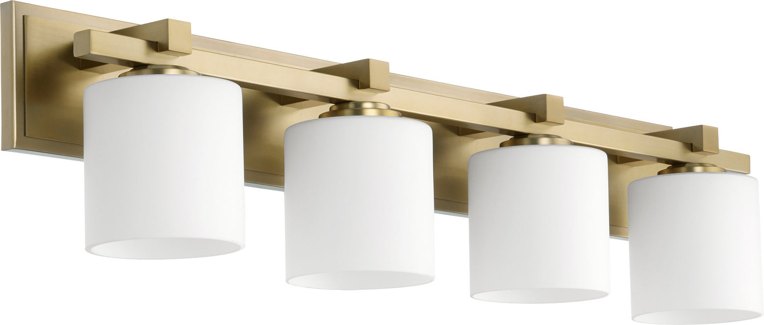 Quorum 5369-4-80 Four Light Vanity, Aged Brass