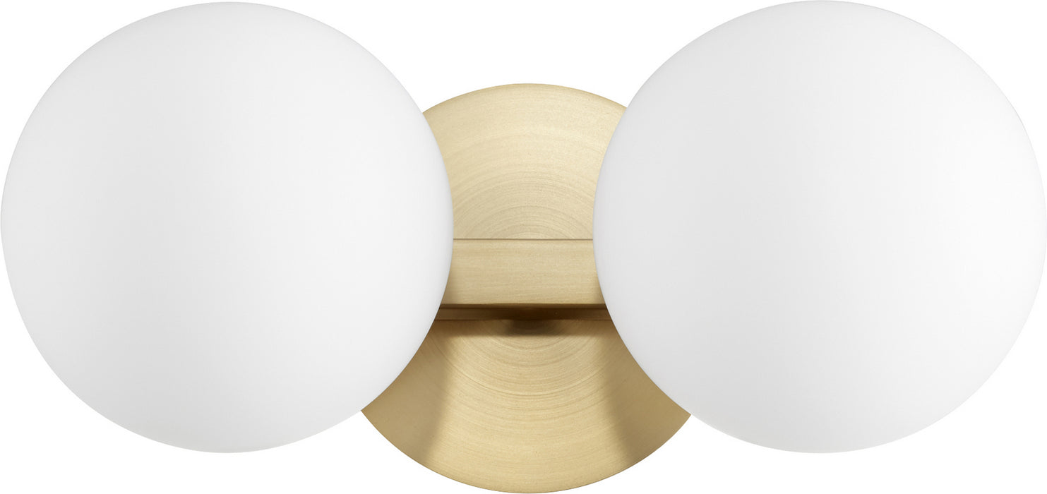 Quorum 539-2-80 Two Light Vanity, Aged Brass