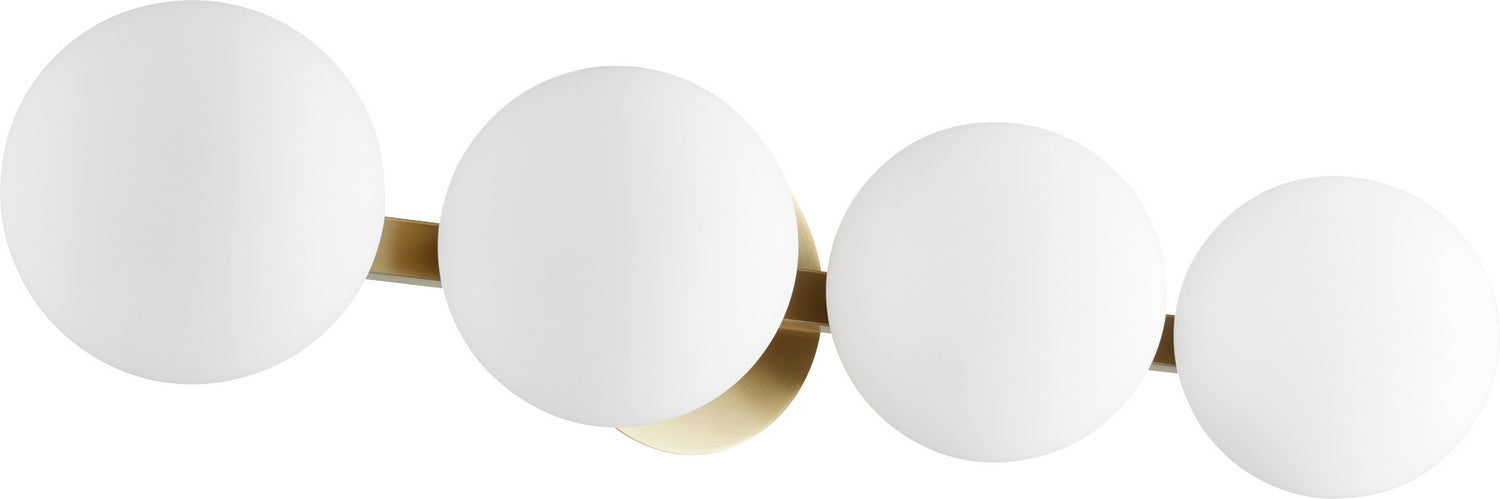 Quorum 539-4-80 Four Light Vanity, Aged Brass