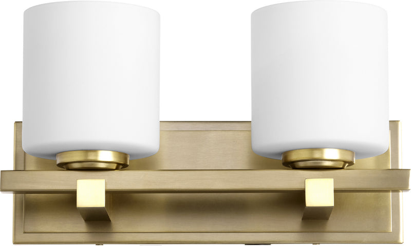 Quorum 5669-2-80 Two Light Wall Mount, Aged Brass