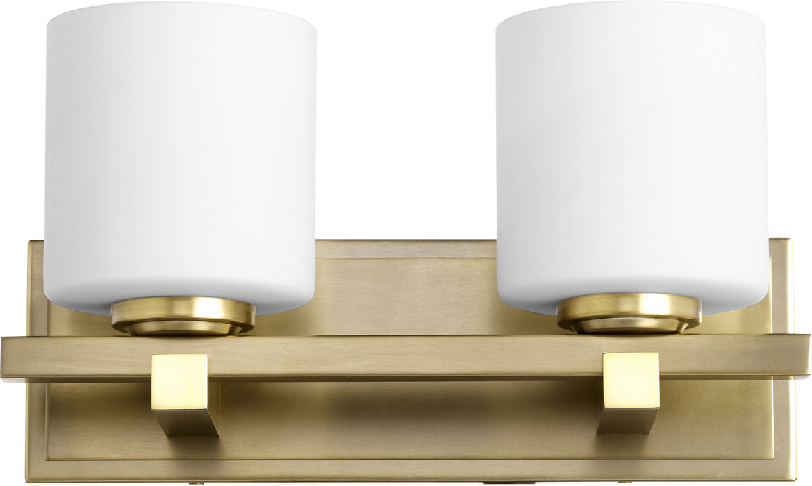 Quorum 5669-2-80 Two Light Wall Mount, Aged Brass