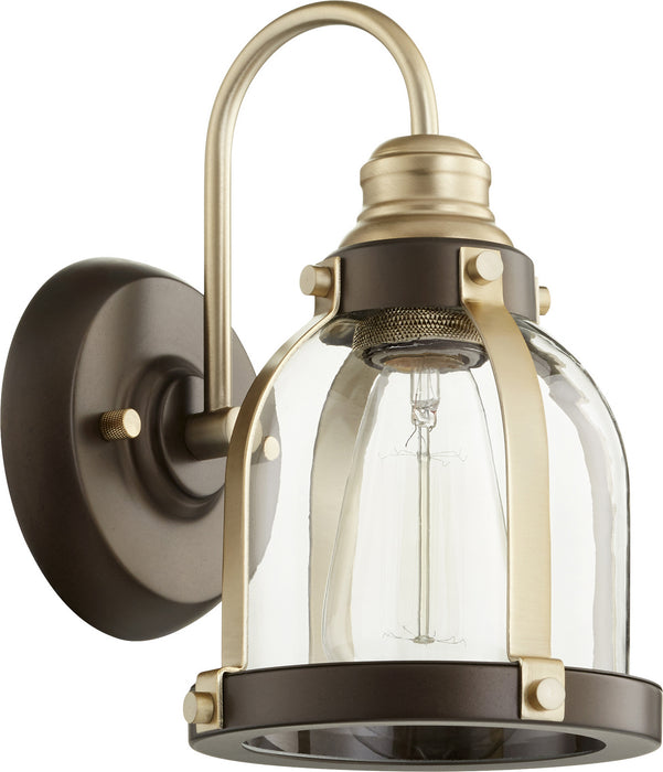 Quorum 586-1-8086 One Light Wall Mount, Aged Brass w/ Oiled Bronze