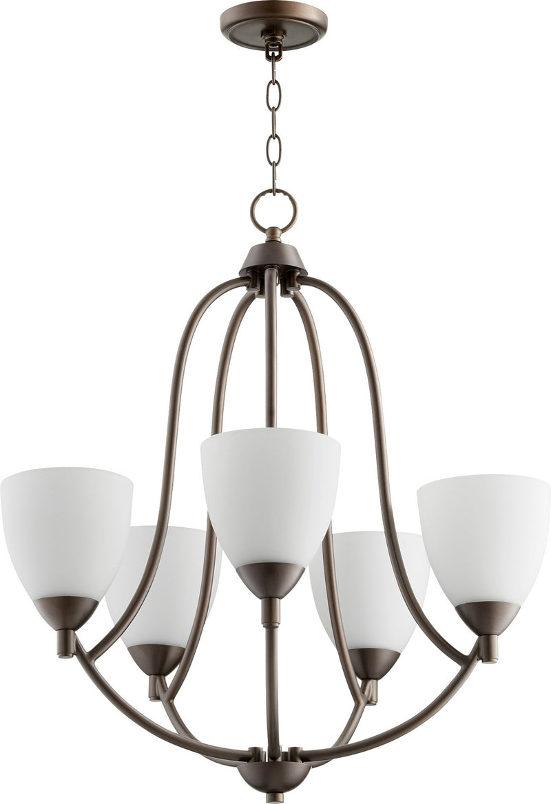 Quorum 6069-5-86 Five Light Chandelier, Oiled Bronze