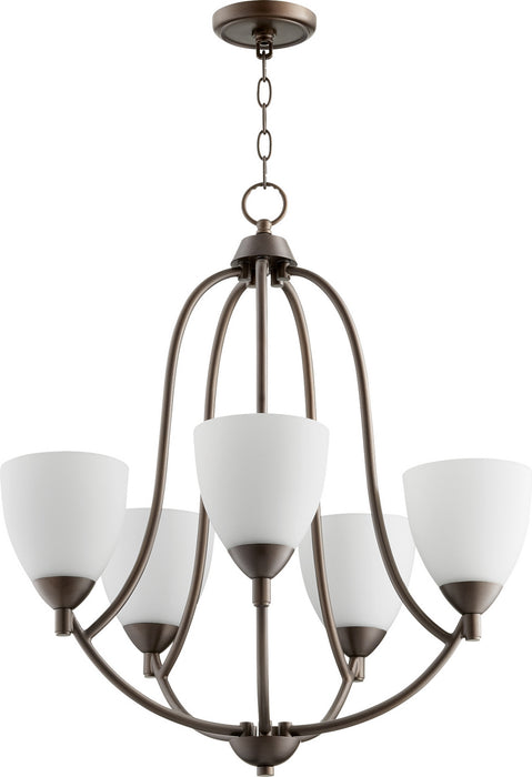 Quorum 6069-5-86 Five Light Chandelier, Oiled Bronze