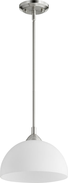 Quorum 6069-65 One Light Pendant, Satin Nickel