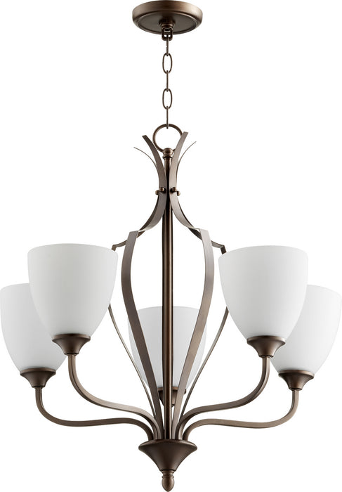 Quorum 6127-5-86 Five Light Chandelier, Oiled Bronze