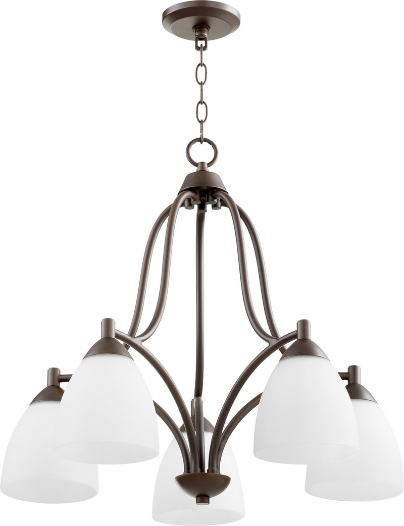 Quorum 6369-5-86 Five Light Chandelier, Oiled Bronze