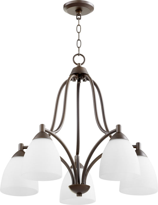 Quorum 6369-5-86 Five Light Chandelier, Oiled Bronze