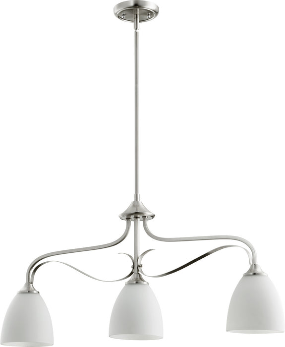 Quorum 6627-3-65 Three Light Island Pendant, Satin Nickel