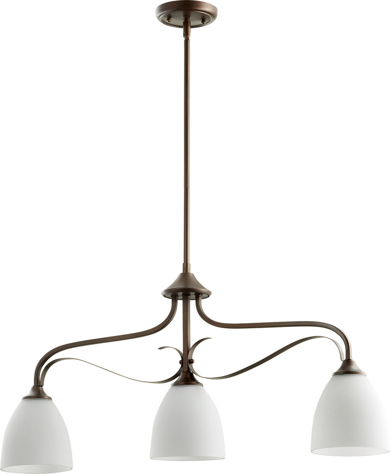 Quorum 6627-3-86 Three Light Island Pendant, Oiled Bronze