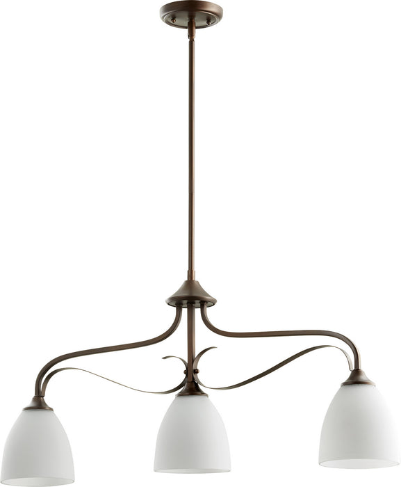 Quorum 6627-3-86 Three Light Island Pendant, Oiled Bronze