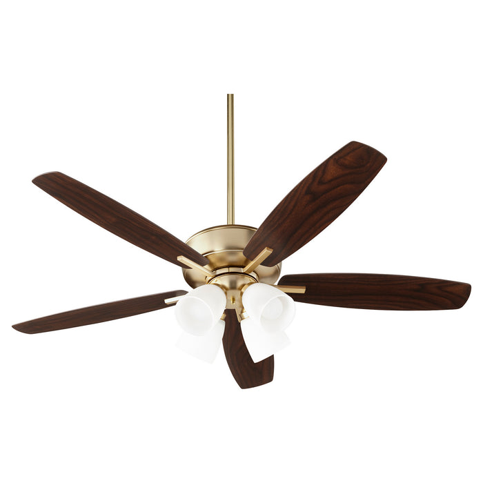Quorum 70525-480 52" Ceiling Fan, Aged Brass
