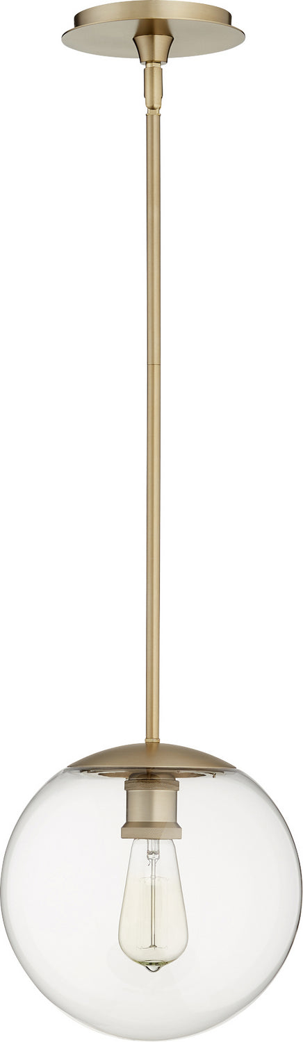 Quorum 80-10-80 One Light Pendant, Aged Brass