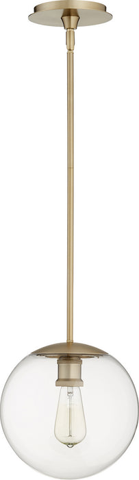 Quorum 80-10-80 One Light Pendant, Aged Brass