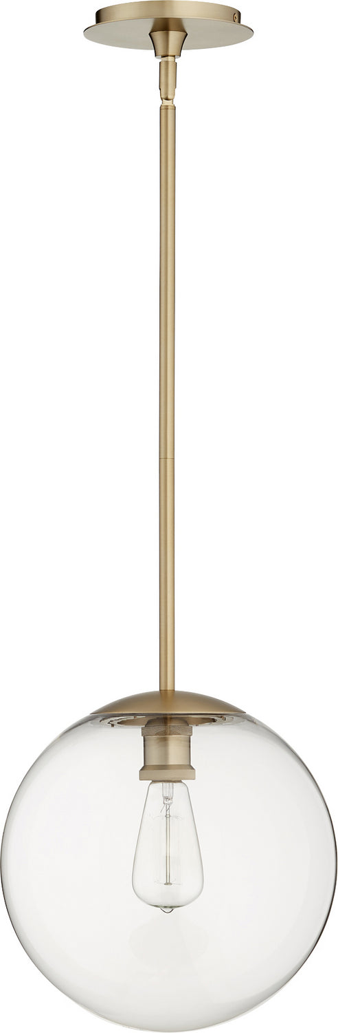 Quorum 80-12-80 One Light Pendant, Aged Brass