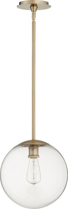 Quorum 80-12-80 One Light Pendant, Aged Brass