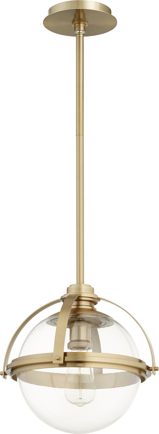Quorum 88-13-80 One Light Pendant, Aged Brass