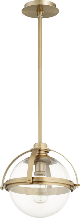 Quorum 88-13-80 One Light Pendant, Aged Brass
