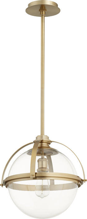 Quorum 88-15-80 One Light Pendant, Aged Brass