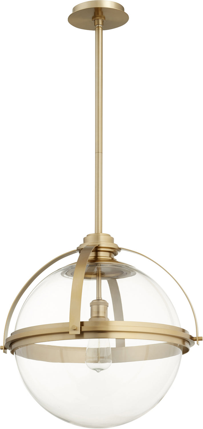 Quorum 88-20-80 One Light Pendant, Aged Brass