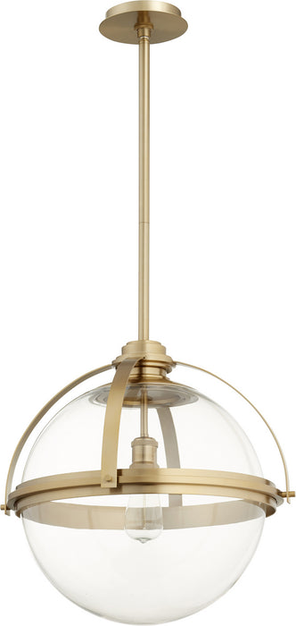 Quorum 88-20-80 One Light Pendant, Aged Brass
