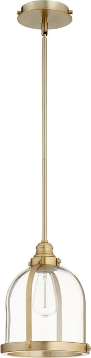 Quorum 886-80 One Light Pendant, Aged Brass