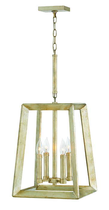 Hinkley 3104SL Four Light Chandelier, Silver Leaf