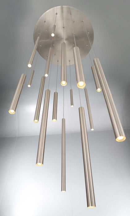 Eurofase 31445-025 LED Chandelier, Satin Nickel