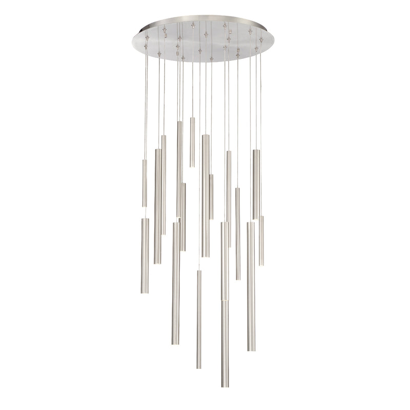 Eurofase 31445-025 LED Chandelier, Satin Nickel