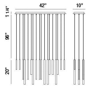 Eurofase 31446-023 LED Chandelier, Satin Nickel