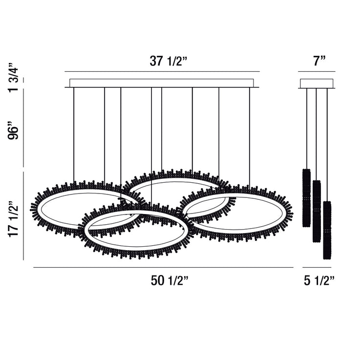 Eurofase 33731-018 LED Chandelier, Chrome