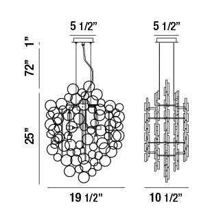 Eurofase 34030-011 Seven Light Chandelier, Chrome