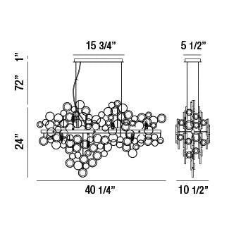 Eurofase 34031-018 12 Light Chandelier, Chrome