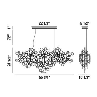 Eurofase 34032-015 15 Light Chandelier, Chrome