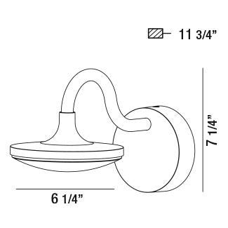 Eurofase 34119-013 LED Outdoor Wall Mount, Graphite Grey