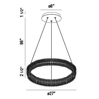 Eurofase 34153-017 LED Chandelier, Chrome