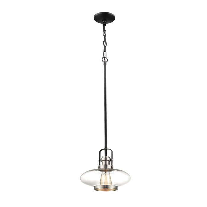 Millennium 111-SN/MB One Light Mini Pendant, Satin Nickel/Matte Black