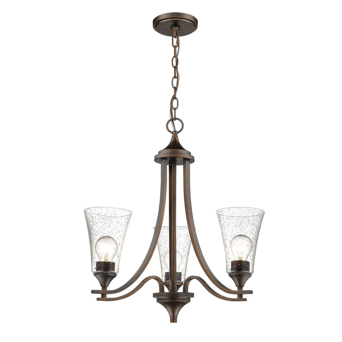 Millennium 1463-RBZ Three Light Chandelier, Rubbed Bronze