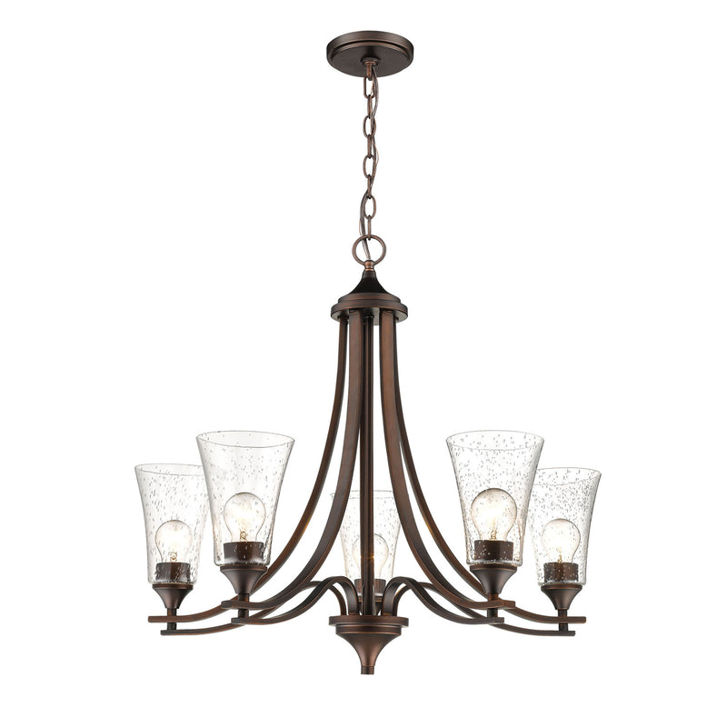 Millennium 1465-RBZ Five Light Chandelier, Rubbed Bronze