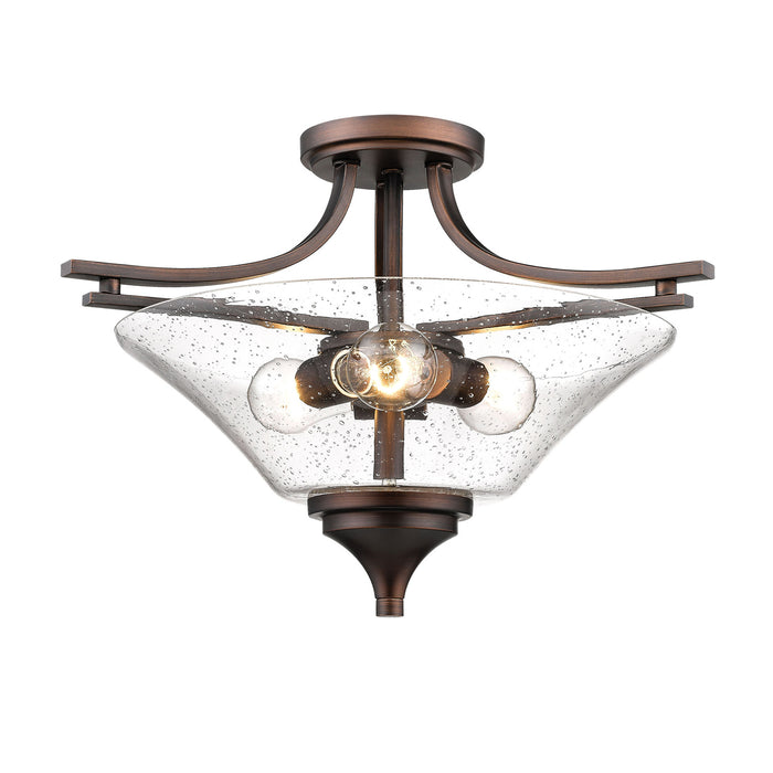 Millennium 1483-RBZ Three Light Semi-Flush Mount, Rubbed Bronze